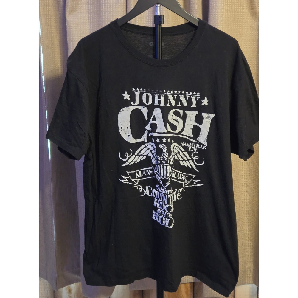 Johnny Cash Man In‎ Black Original Country Rock n Roll T-shirt Mens Size 2XL